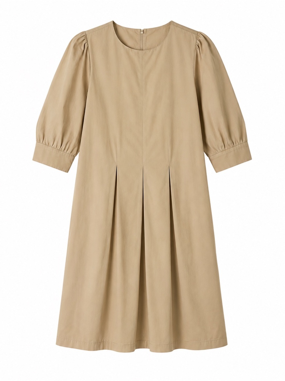 OAK + FORT Beige Pleated Midi Dress